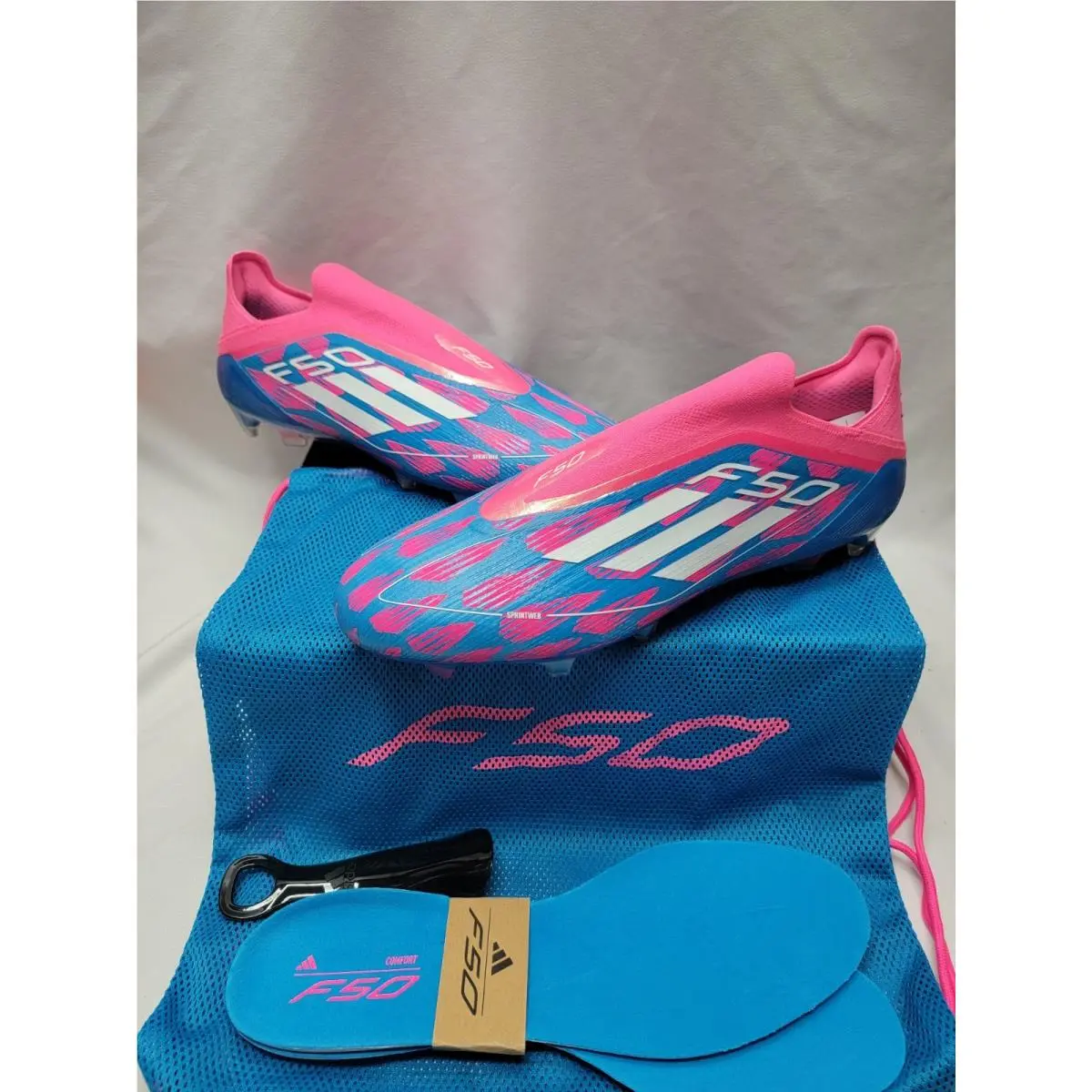 Adidas shoes - Adidas F50 Elite - Elite - IE8603 - Solar Blue / Future White / Pink (UPC: 197608479786) 1
