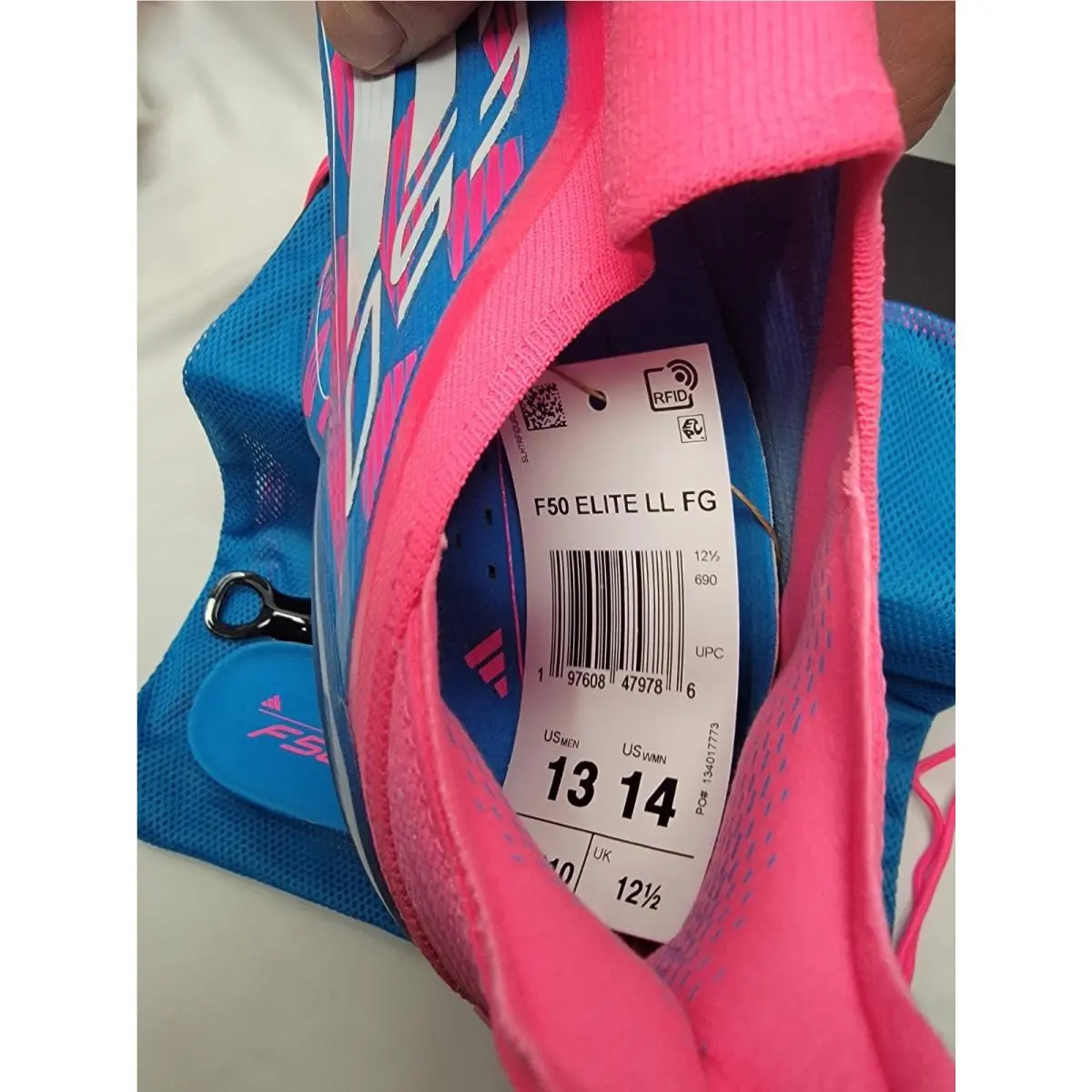 Adidas shoes - Adidas F50 Elite - Elite - IE8603 - Solar Blue / Future White / Pink (UPC: 197608479786) 6