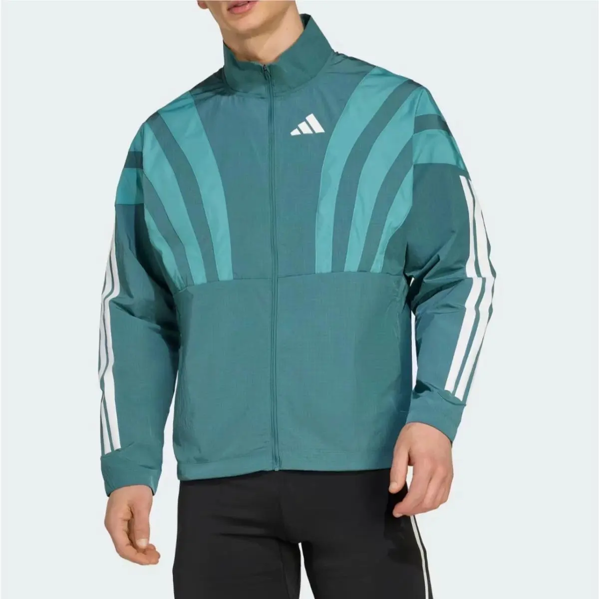 Adidas Adizero Archive Full Zip Running Jacket Teal Mens Size 2XL HZ3691