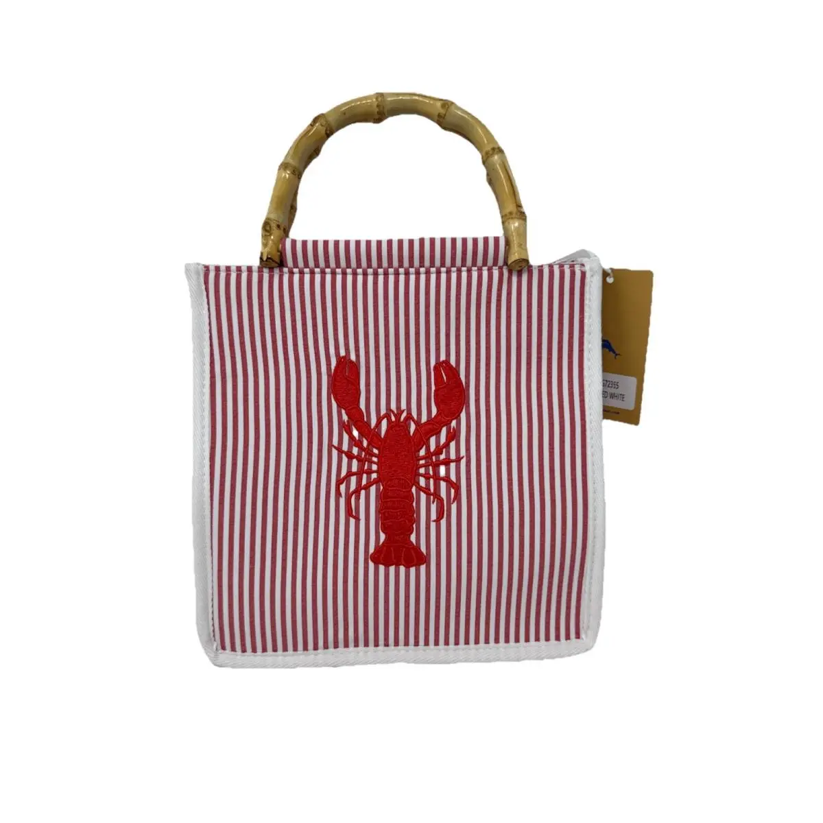 Red and White Striped w/ Embroidered Lobster Bag Beach by Tommy Bahama