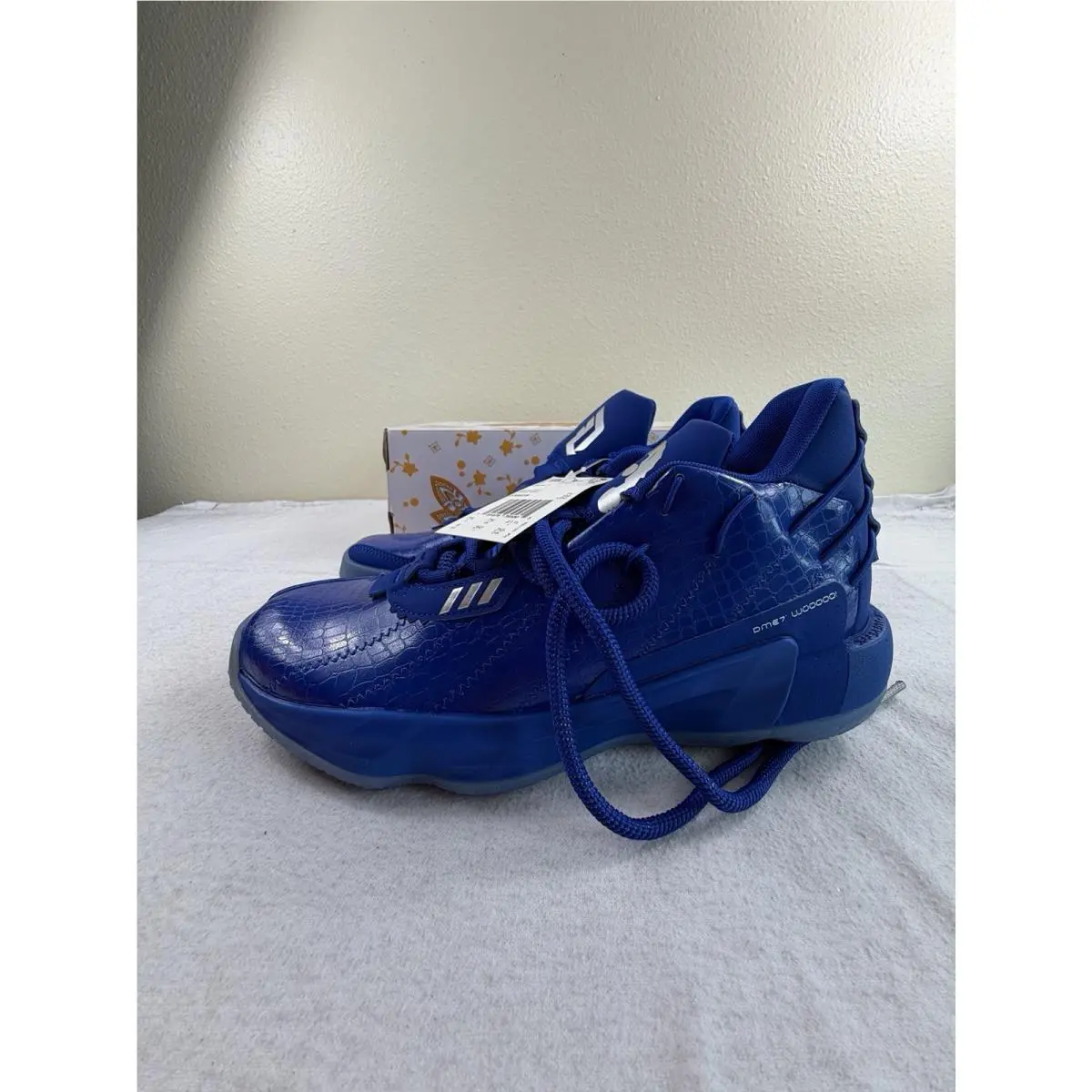 Sz 8 Adidas Dame 7 Ric Flair Nature Boy Blue Men`s Basketball Shoes FX6619