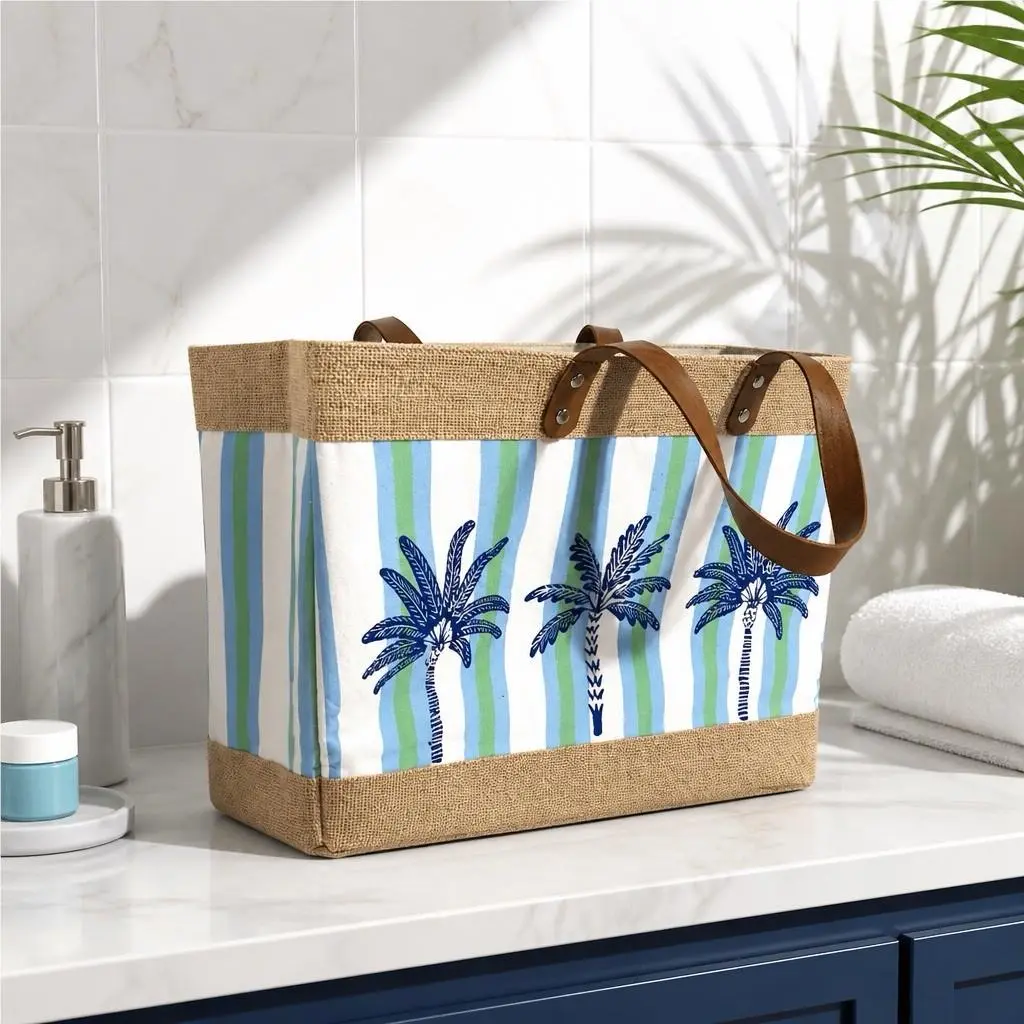 Canvas Burlap Tote Beach Bag by Tommy Bahama