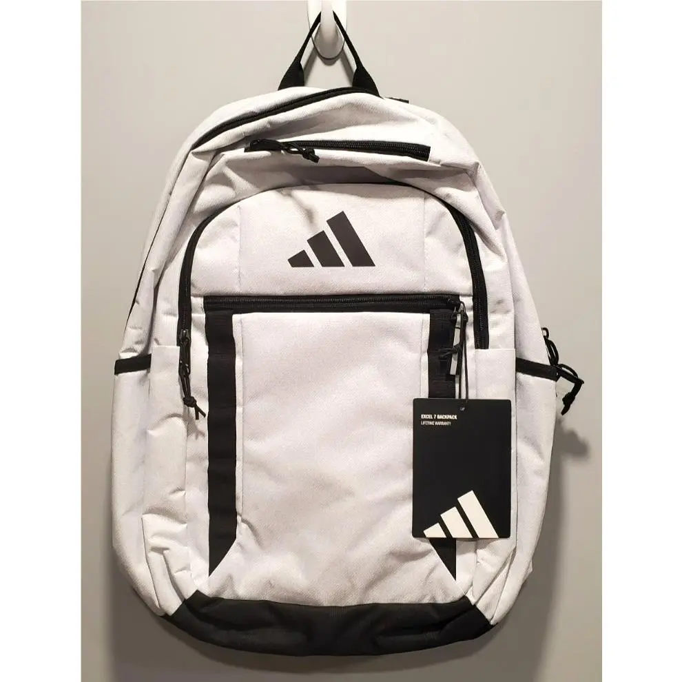 Adidas Excel 7 Backpack Laptop 16in Laptop Storage White Black Tech Friendly