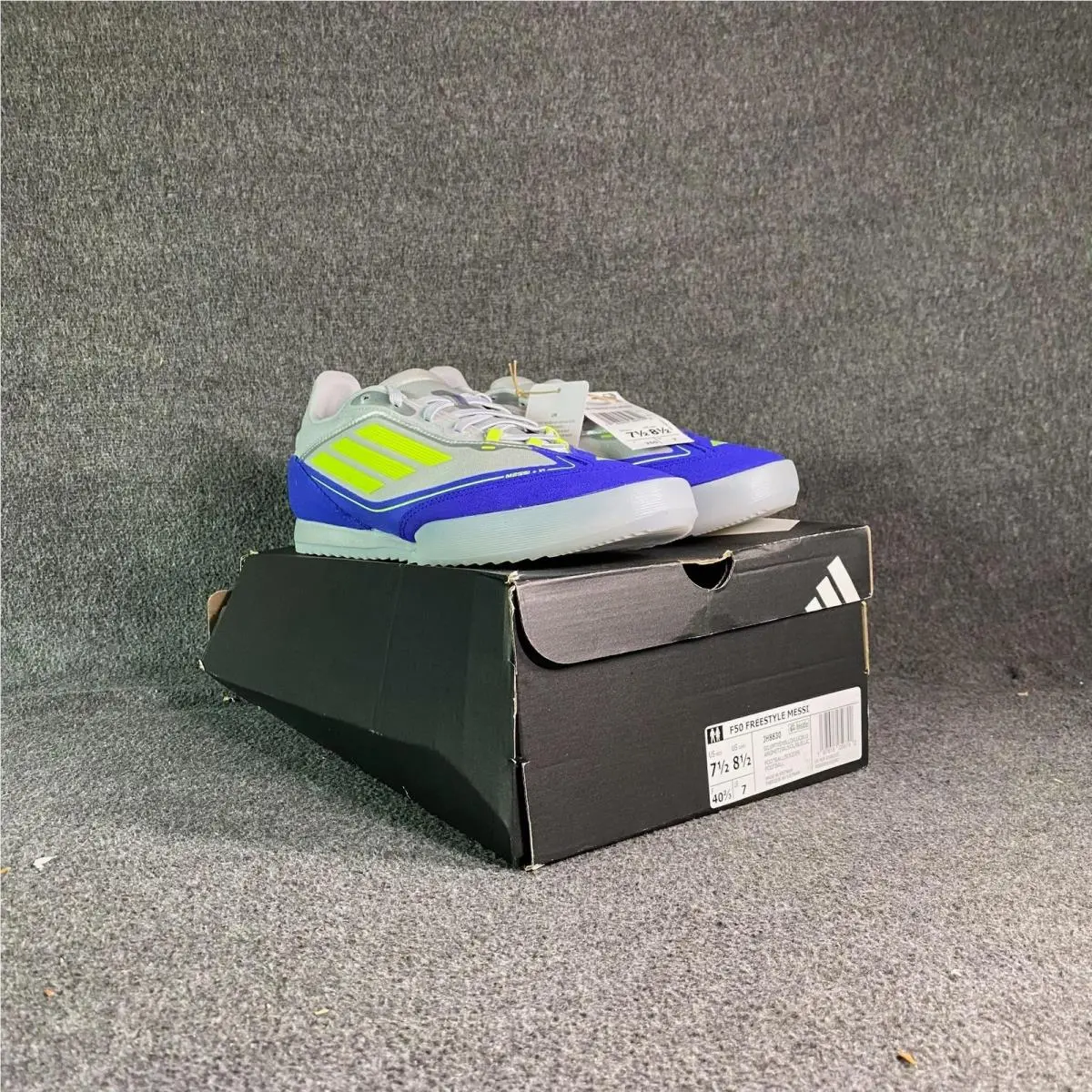 Adidas F50 Freestyle x Messi Silver Metallic Solar Yellow Mens Size 7.5 JH8830