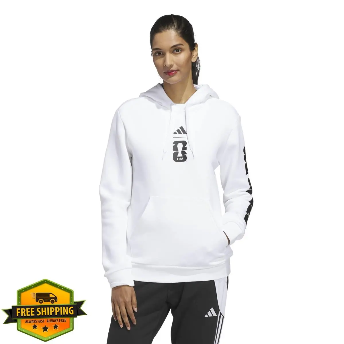 White Large World Cup Hoodie by Adidas