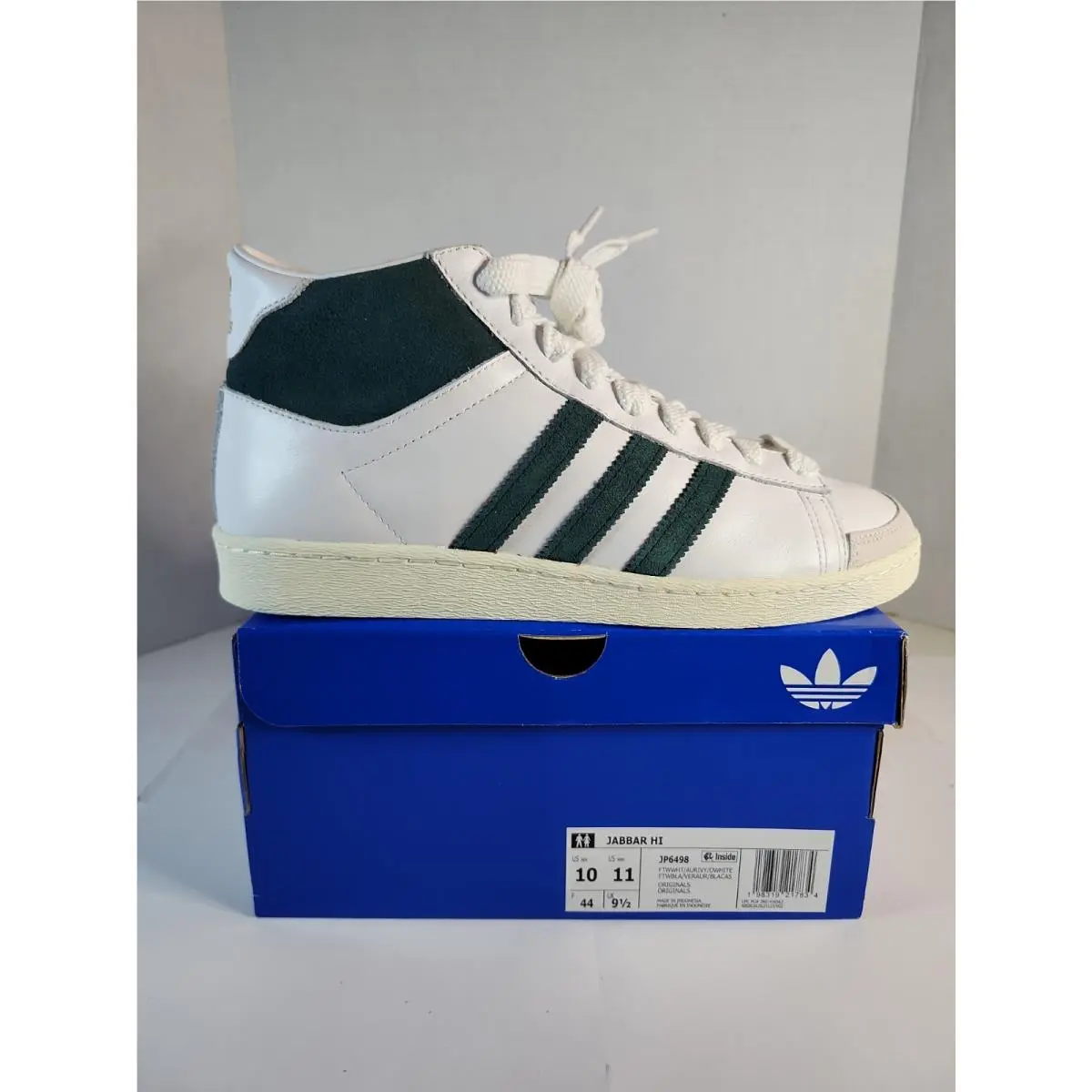 Adidas Jabbar High Top `white Green` Basketball Sneakers Casual Shoes Mens 10 US