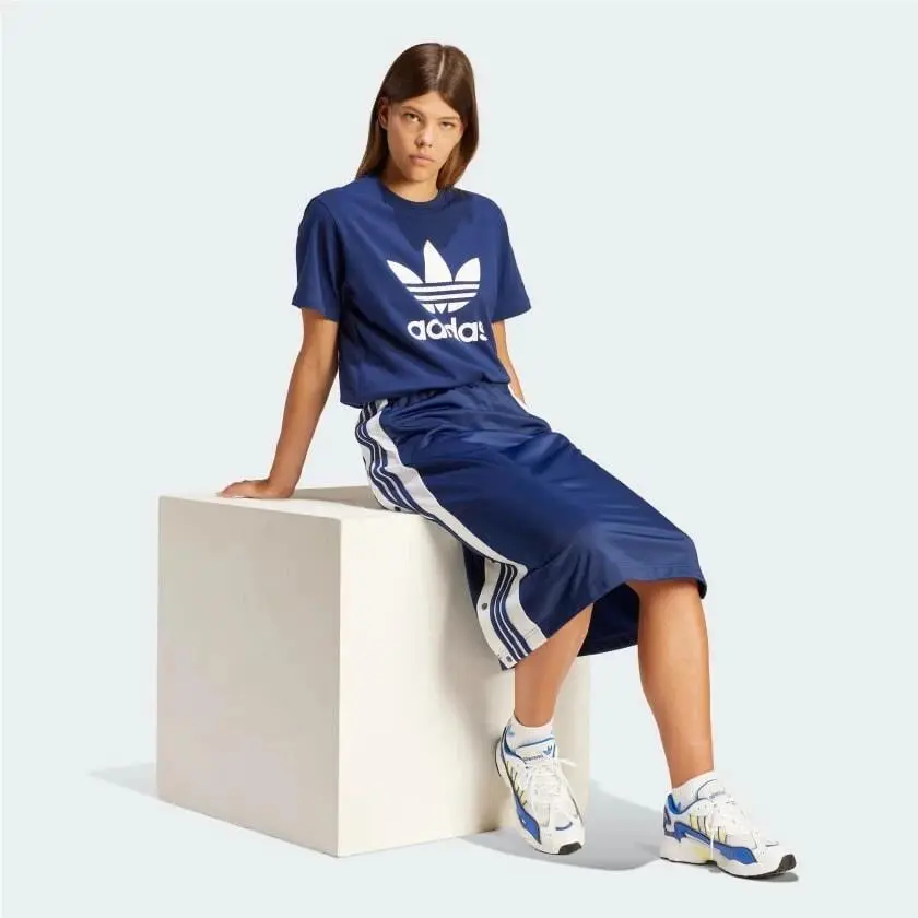 Adidas Originals Adibreak Breakaway Skirt Womens Size M Navy 3-Stripes Tricot
