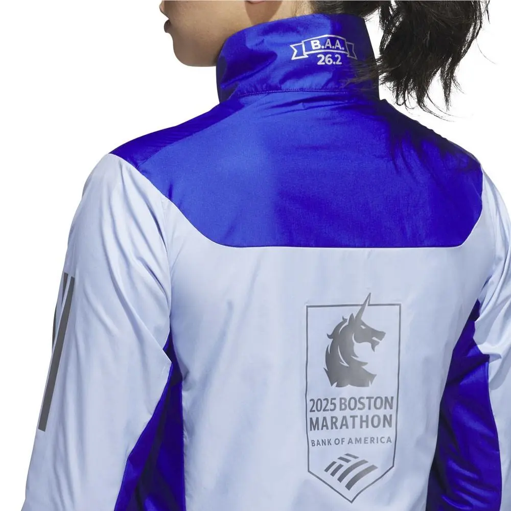 Adidas clothing - adidas Boston Marathon 2025 Own The Run Celebration Full Zip Jack - JN3002 - Blue (UPC: 196476420470) 5