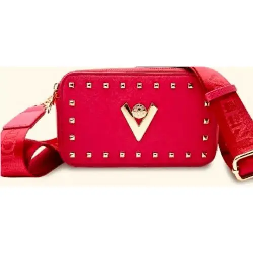 Valentino Orlandi Studded Double Zip Crossbody Camera Bag Purse