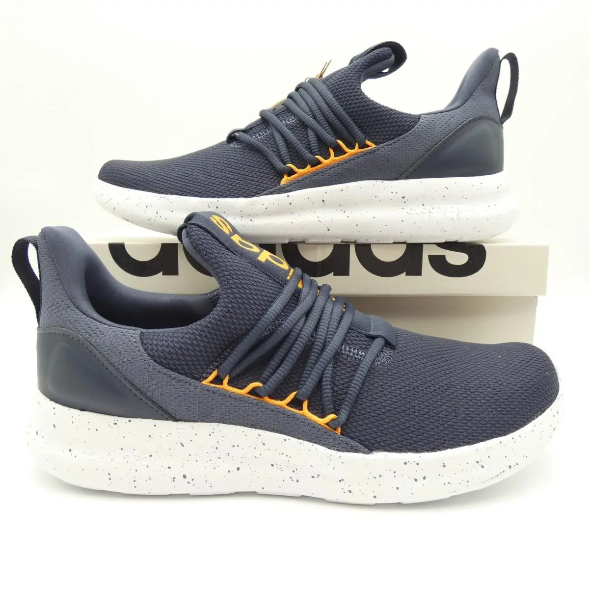 Adidas Lite Racer Adapt 7.0 Mens Navy Blue Orange Running Shoes IE6334 Size 11.5