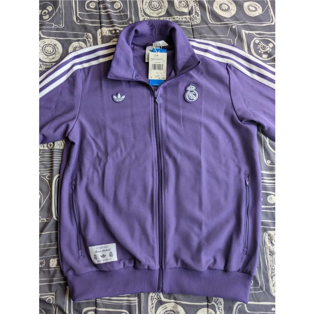 Adidas Real Madrid Icon 2025 Track Jacket Purple JF2582 Men`s Size Large