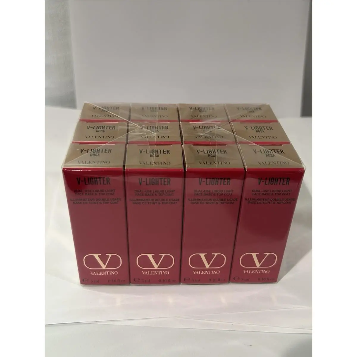 Valentino V-lighter Face Base & Top Coat 12 Pack Lot of Valentino V-lighter Face Base Top Coat Liquid Rosa 0.16 fl oz