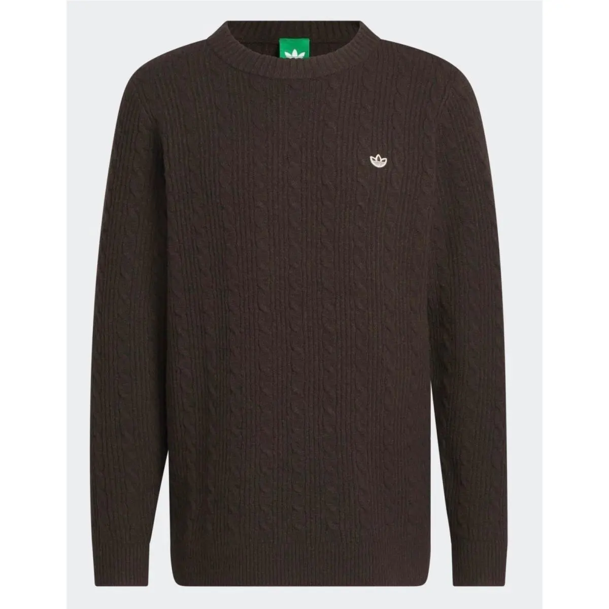 Adidas Originals Mens Cableknit Sweater Brown Golf JW9864 Size XL