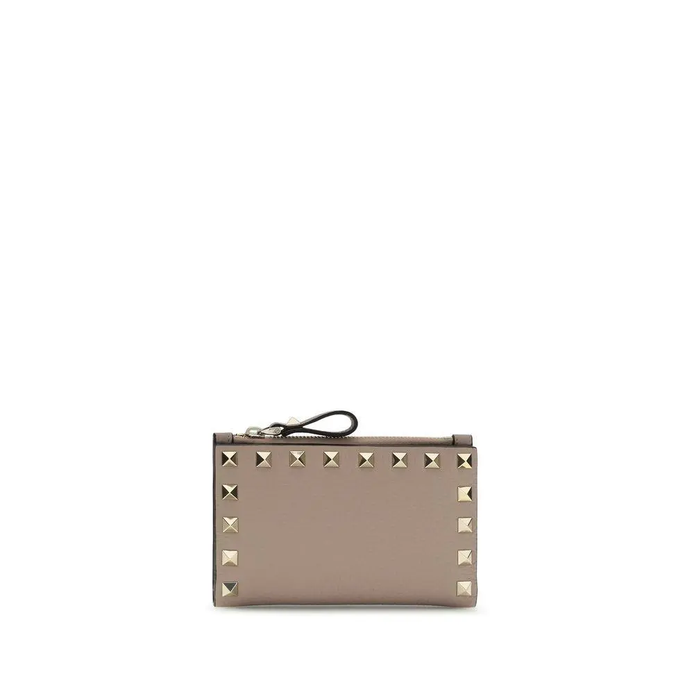 Valentino Garavani Beige Calf Leather Bos Taurus Wallet - VA9W2P0605VSHP45BB