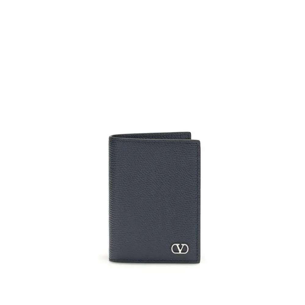 Valentino Garavani Blue Calf Leather Bos Taurus Wallet - VA8Y2P0AP1UAGM30BB