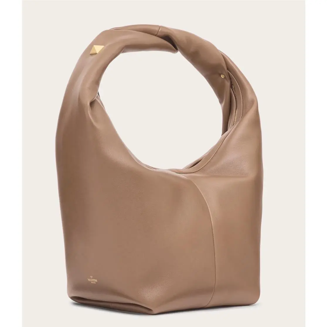 Valentino Garavani Leather Hobo Bag Rose Cannelle