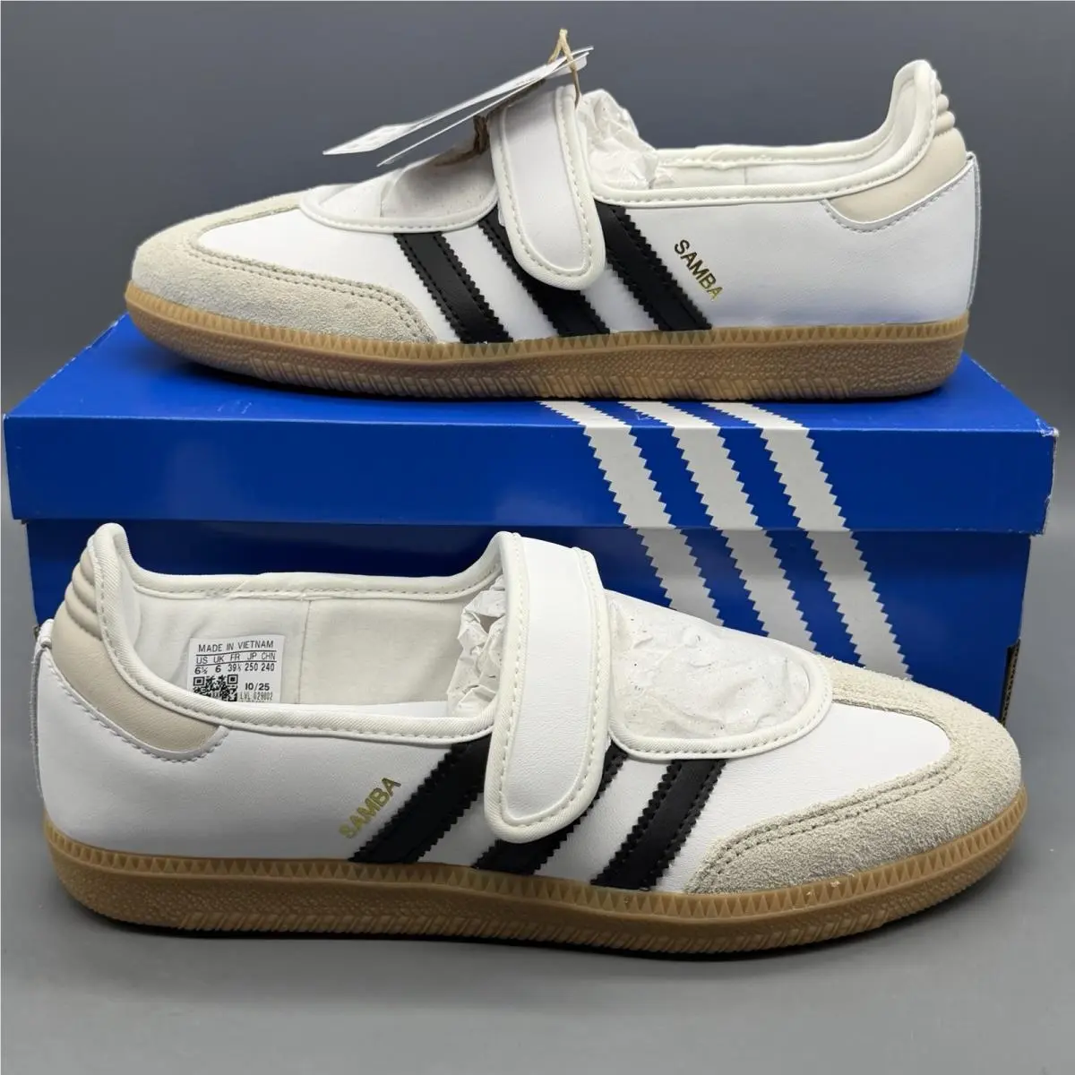Adidas Originals Samba Mary Jane Kids 6.5 Womens 7.5 White Casual Shoes Gum Sole