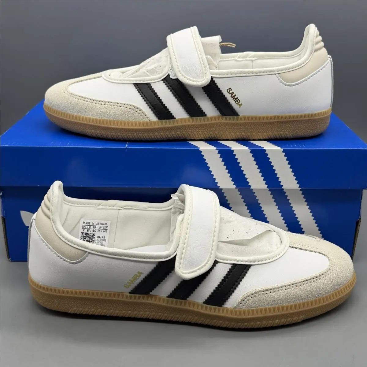 Adidas Originals Samba Mary Jane Kids 7 Womens 8 White Casual Shoes Gum Sole