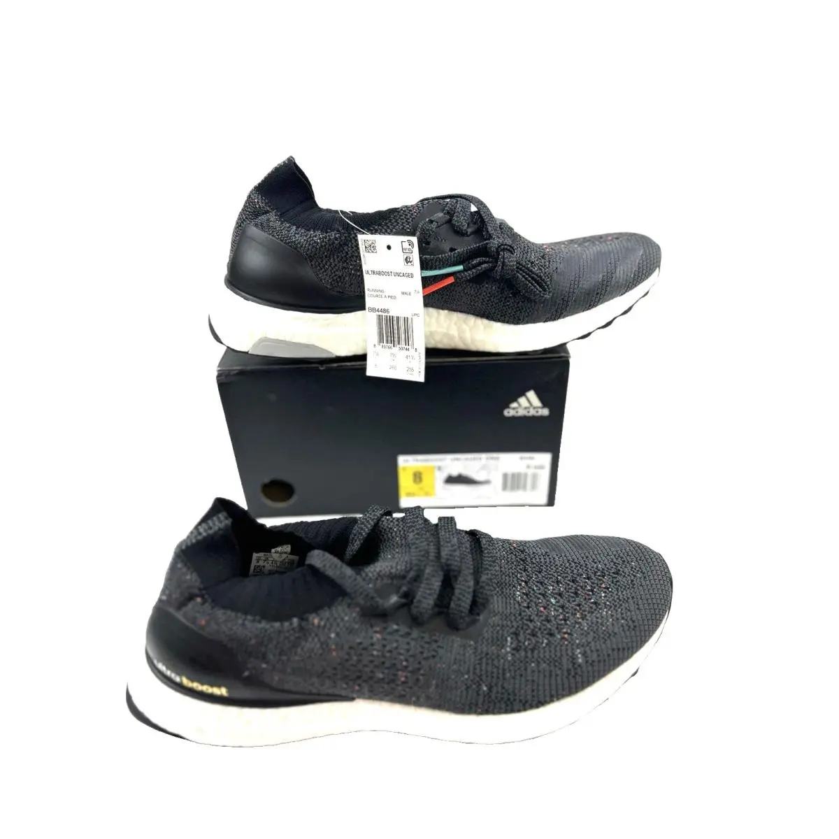 Adidas Ultraboost Uncaged Dna Shoes Mens Size 8 Black Knit Running Sneakers