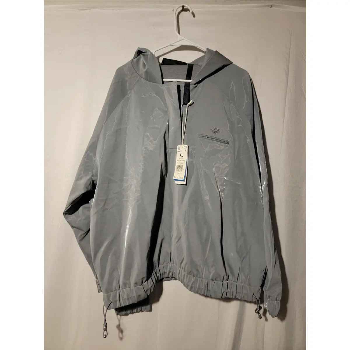 Adidas High Shine Half Zip Hoodie Gender Neutral Size XL HM9220 Grey