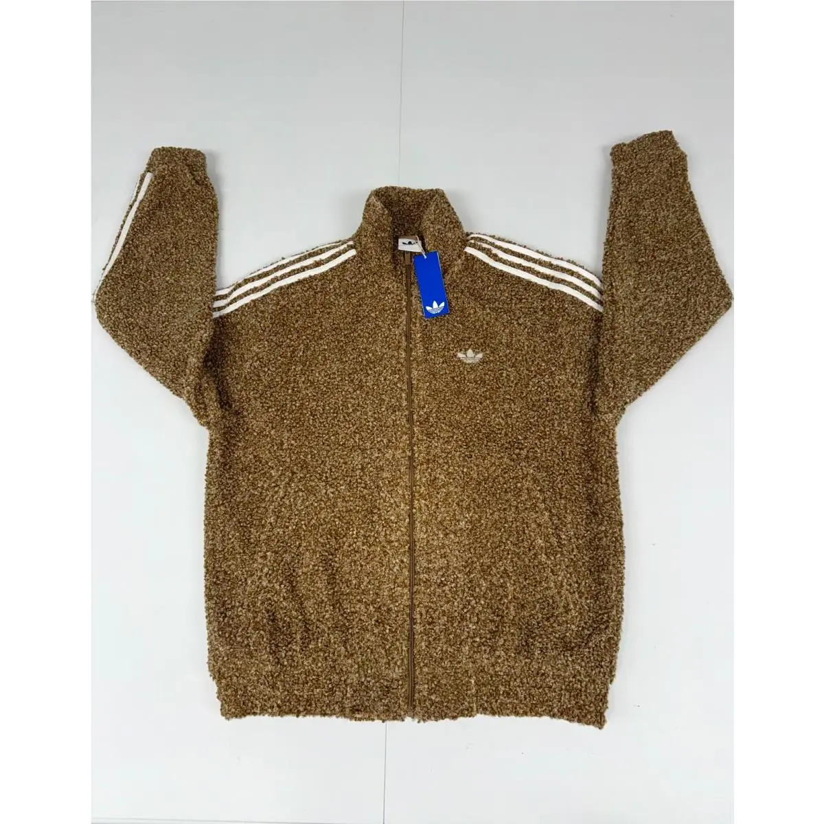 Adidas Boucle Firebird Track Top Mens M Gold Full Zip Regular Cozy Warm Winter