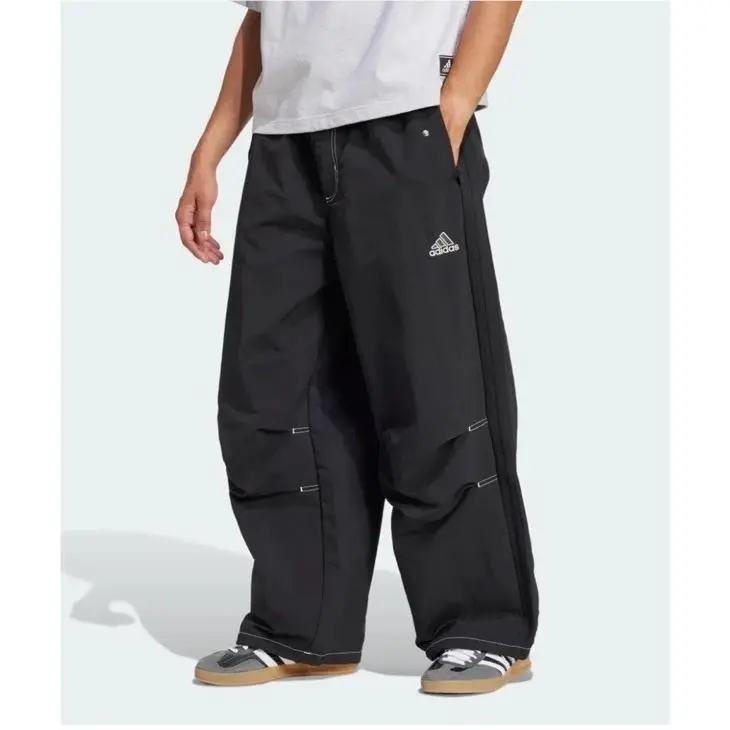 Parachute Pants Men`s M Bungee-adjustable Hem Style JD5415 Black by Adidas