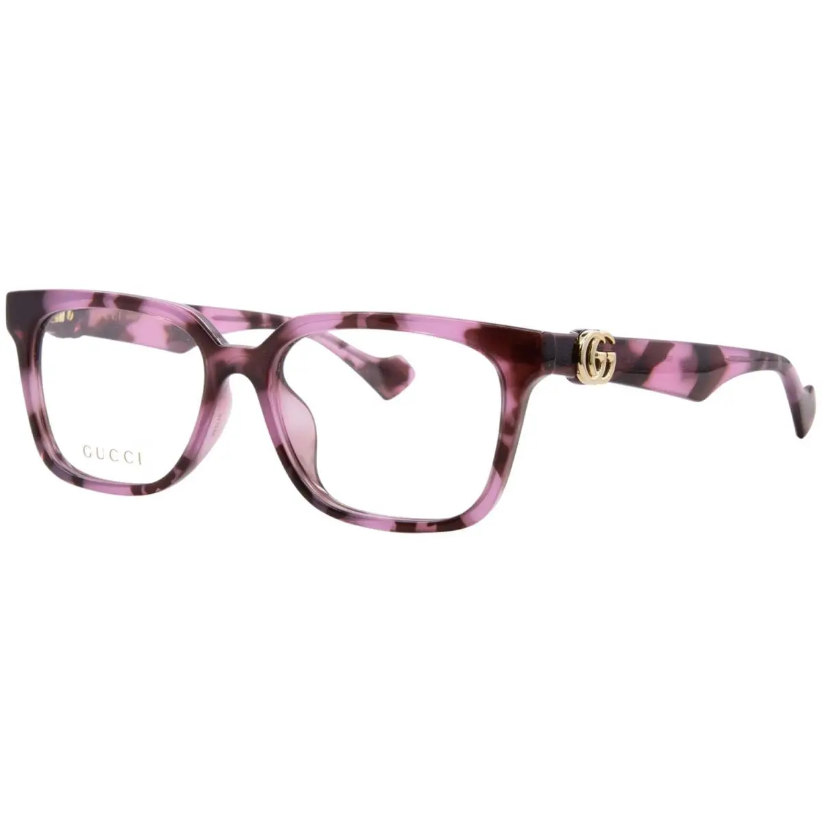 Gucci GG1537OK 004 Eyeglasses Women`s Pink Havana Full Rim Rectangle Shape 55mm