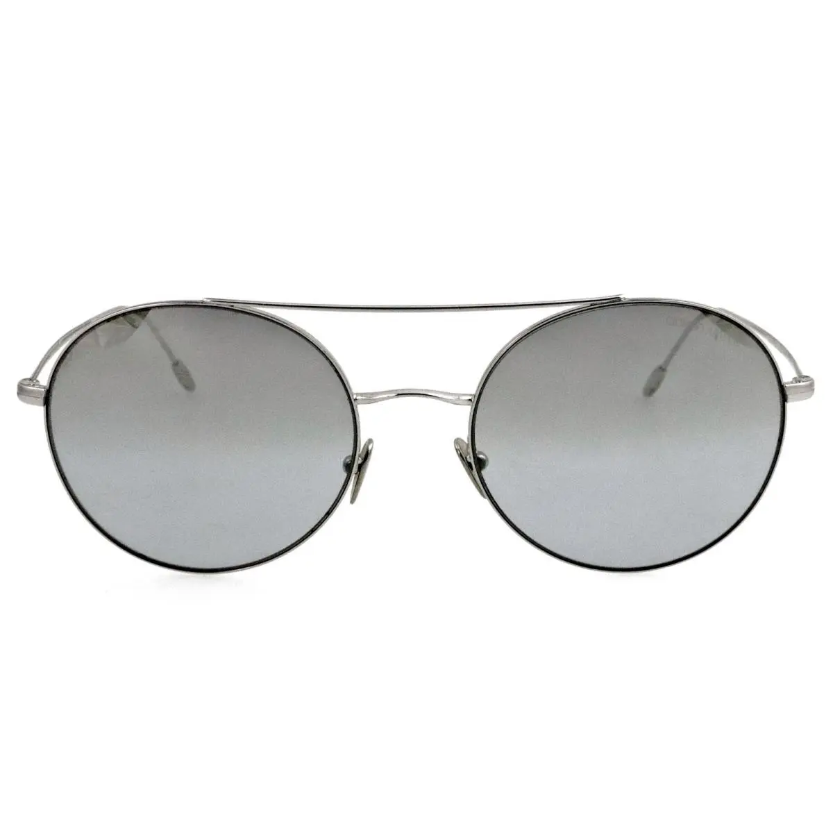 Giorgio Armani AR6050 3015/6V 54mm Silver Round Sunglasses Italy