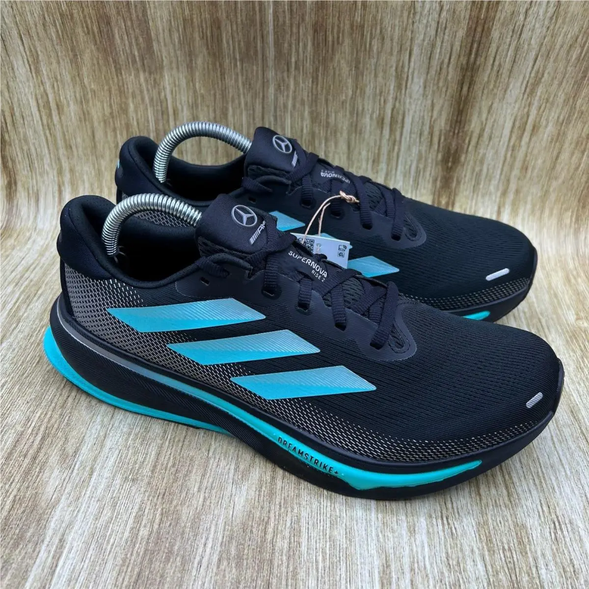 Adidas Supernova Rise Mercedes-amg Petronas Mens 8.5 Black Teal Shoes JR9384