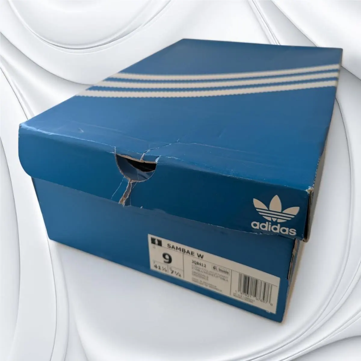 Adidas Sambae W Women’s Low Top Sneakers White/silver Metallic Size 9