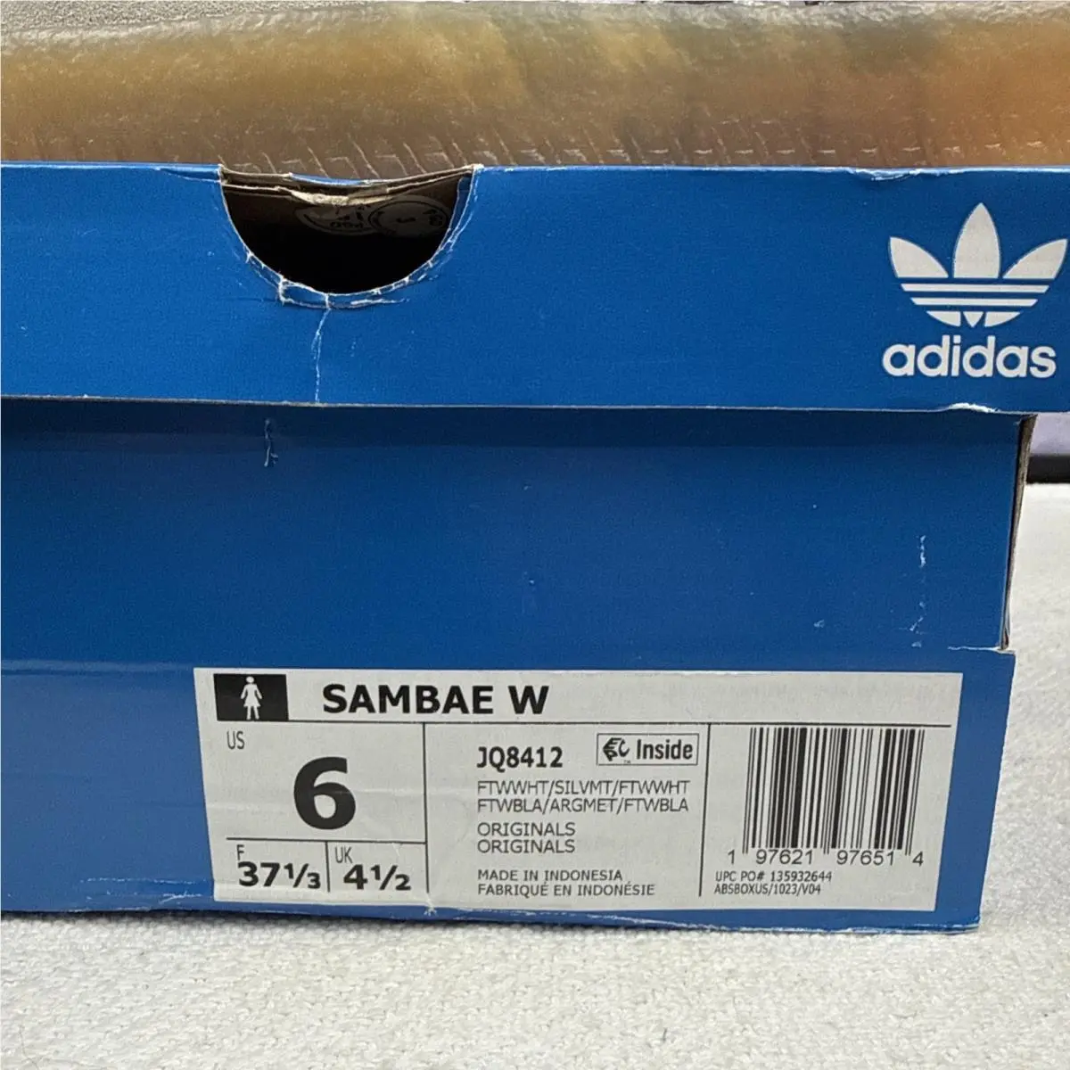 Adidas shoes - adidas Sambae - Sambae - JQ8412 - White, Manufacturer: Cloud White/Silver Metallic/Gum (UPC: 0197621976514) 7