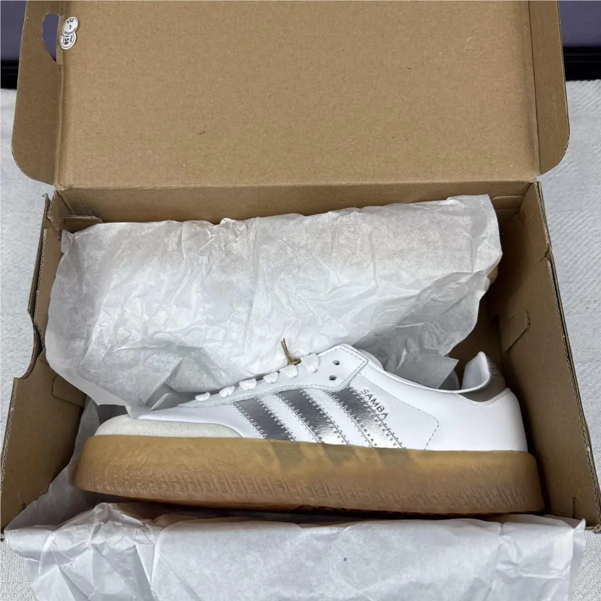 Adidas shoes - adidas Sambae - Sambae - JQ8412 - White, Manufacturer: Cloud White/Silver Metallic/Gum (UPC: 0197621976514) 8