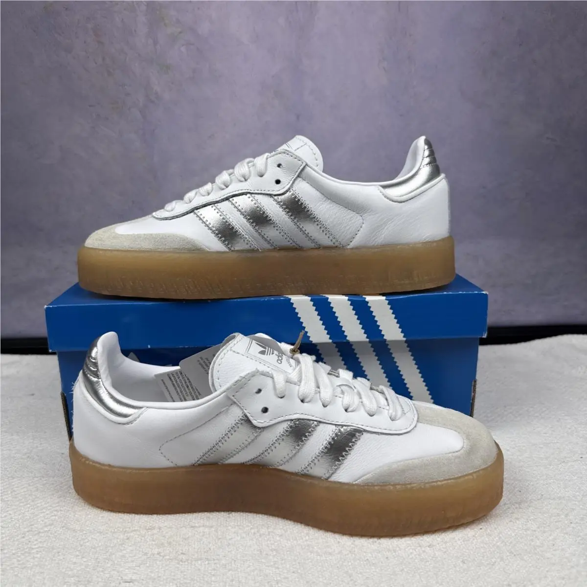 Adidas shoes - adidas Sambae - Sambae - JQ8412 - White, Manufacturer: Cloud White/Silver Metallic/Gum (UPC: 0197621976514) 0