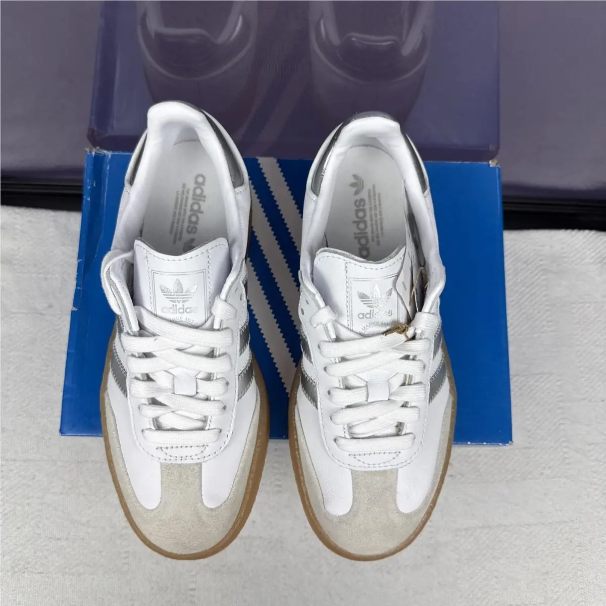 Adidas shoes - adidas Sambae - Sambae - JQ8412 - White, Manufacturer: Cloud White/Silver Metallic/Gum (UPC: 0197621976514) 2