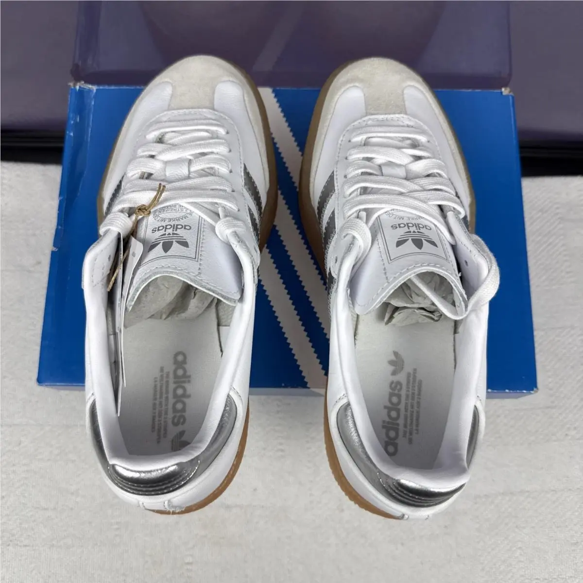 Adidas shoes - adidas Sambae - Sambae - JQ8412 - White, Manufacturer: Cloud White/Silver Metallic/Gum (UPC: 0197621976514) 4