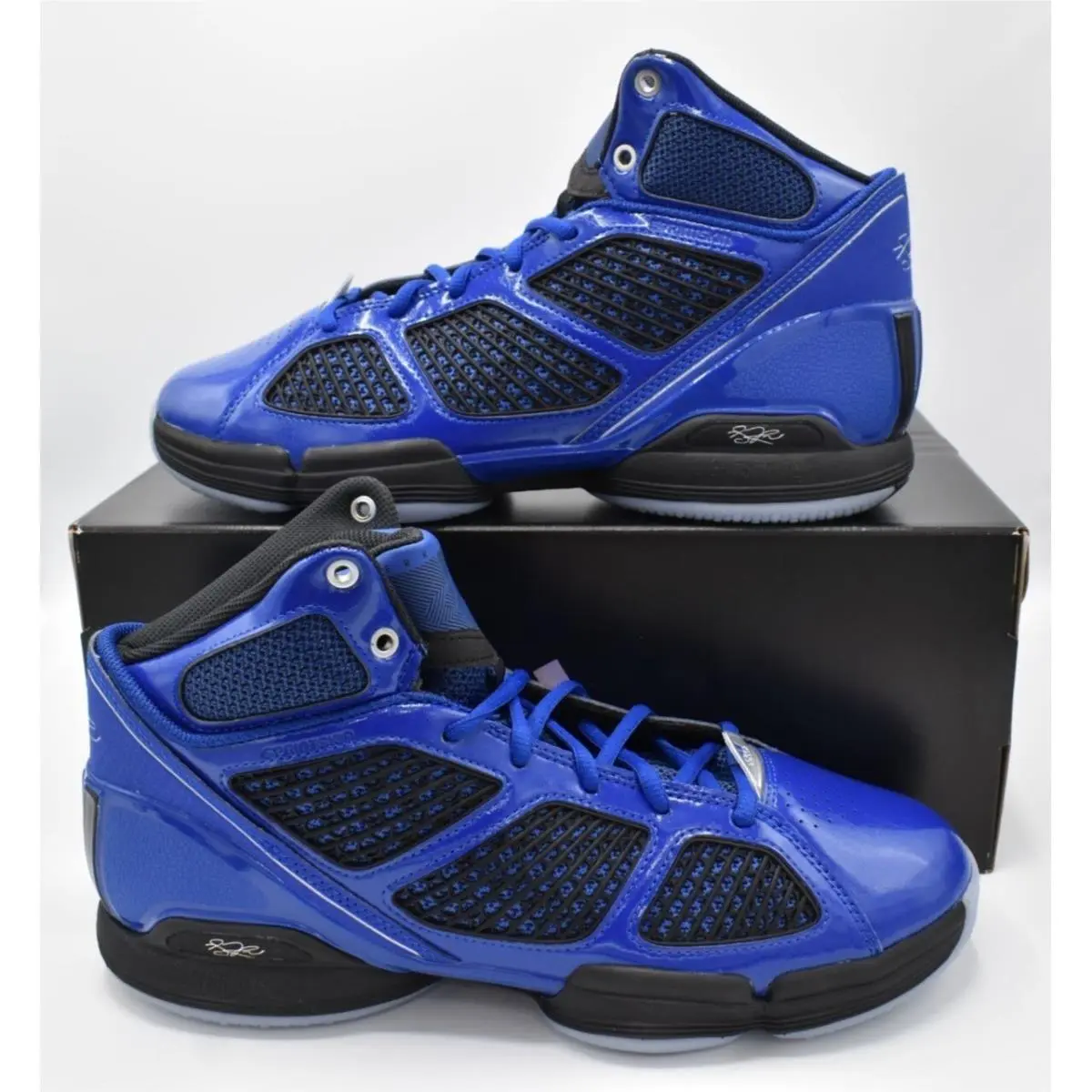 Adidas Mens Sz 11 Adizero Rose 1.5 Restomod Royal Blue Black Basketball Sneakers