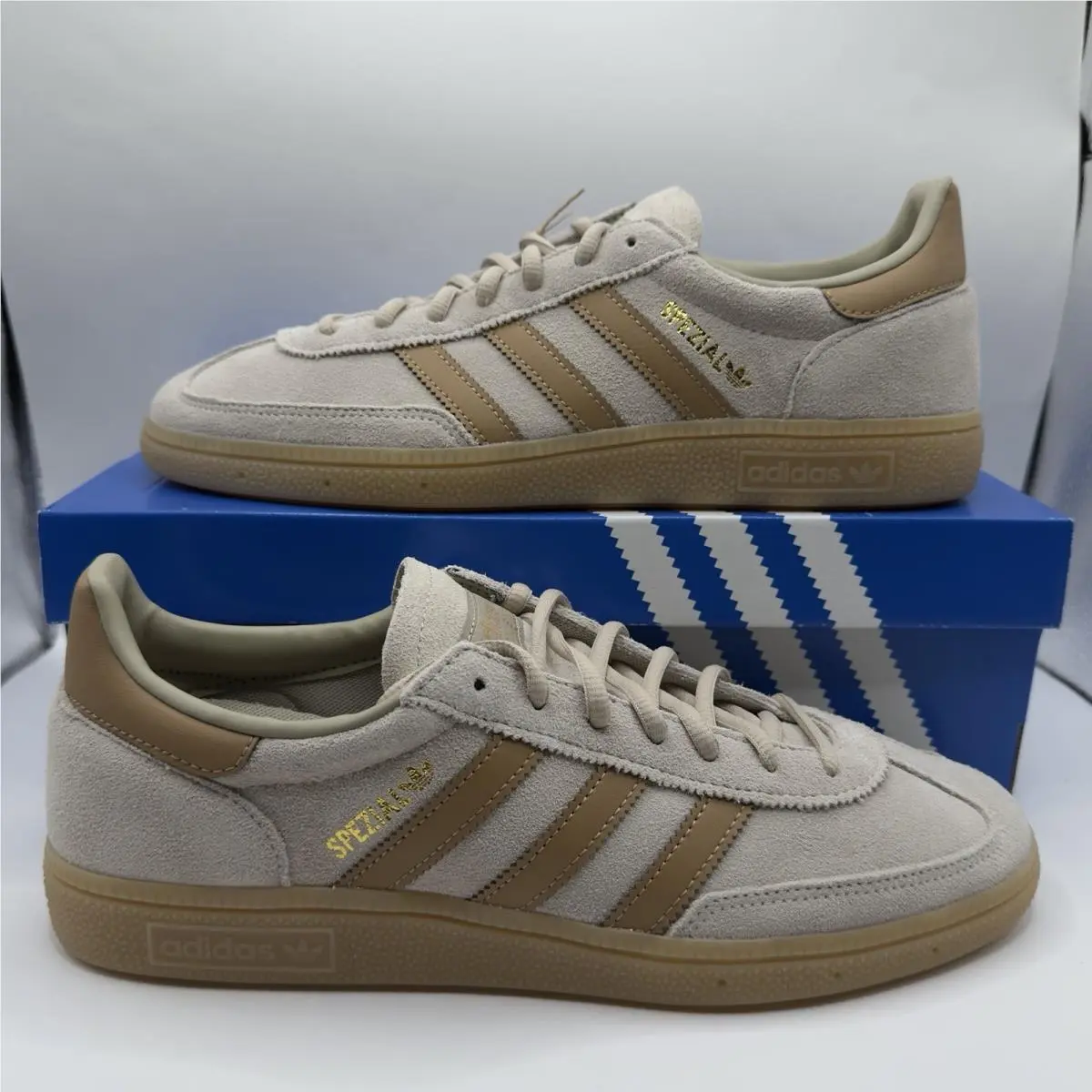 Adidas Handball Spezial Men’s Wonder Beige Cardboard Gum US Size 13