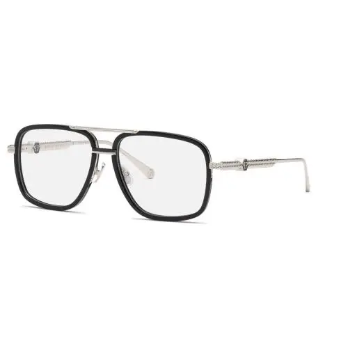 Philipp Plein VPP063M 0K07 Palladium/black Eyeglasses 58-15-145 - Frame: Palladium/Black, Lens: Clear Demo Lenses, code: 0K07