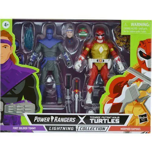 Power Rangers X Teenage Mutant Ninja Turtles Lightning Collection Action Foot Soldier Tommy and Raphael Reds