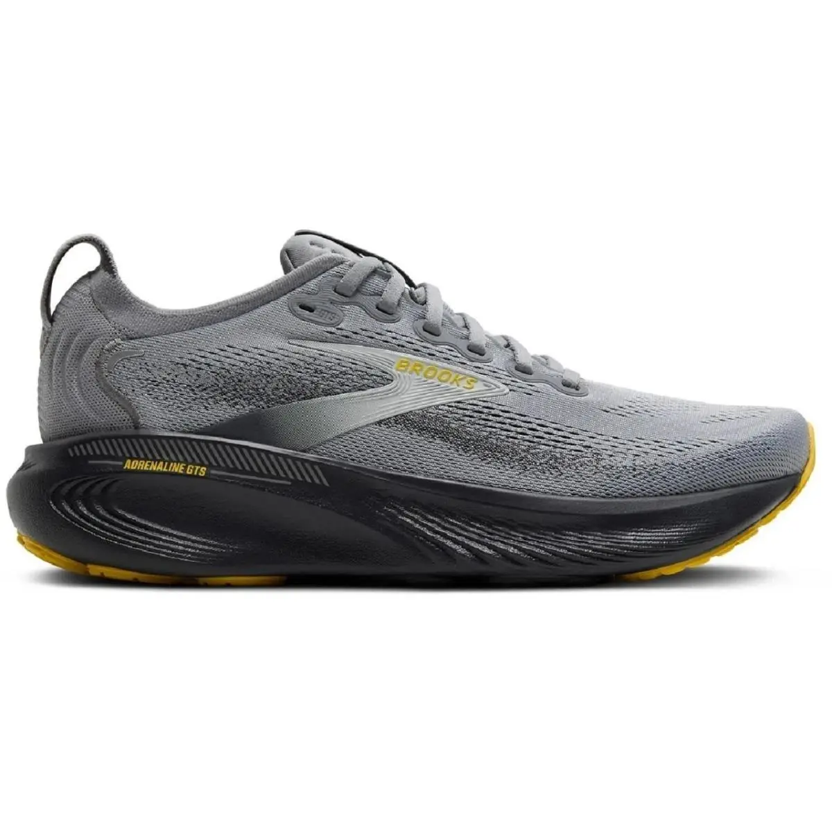 Brooks Adrenaline Gts 25 Mens Sz 11.5 Running Shoes Primer Grey/ebony/jasm - Gray