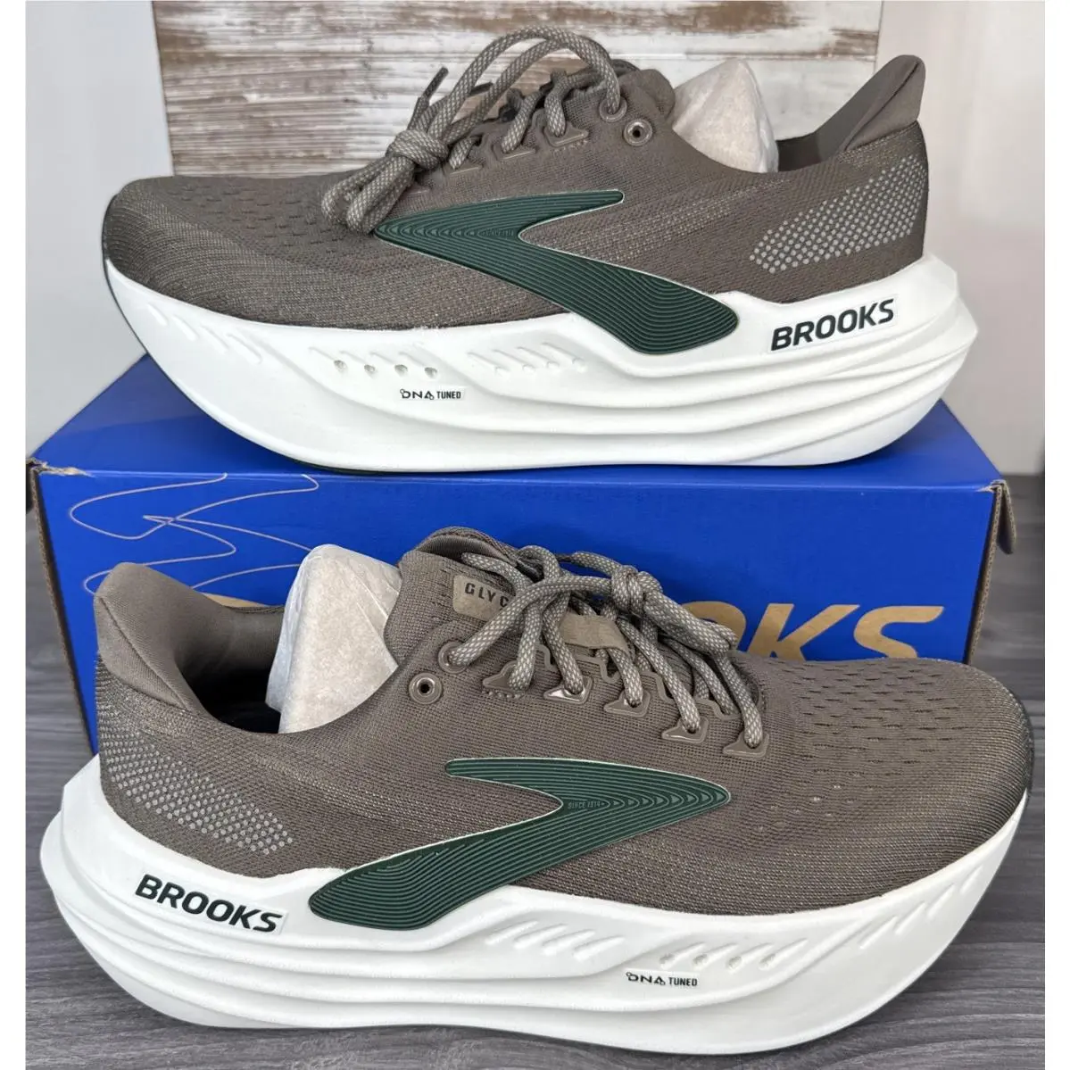 Brooks Glycerin Max Falcon/green/london Fog Running Shoes Men Size 10 Run Walk
