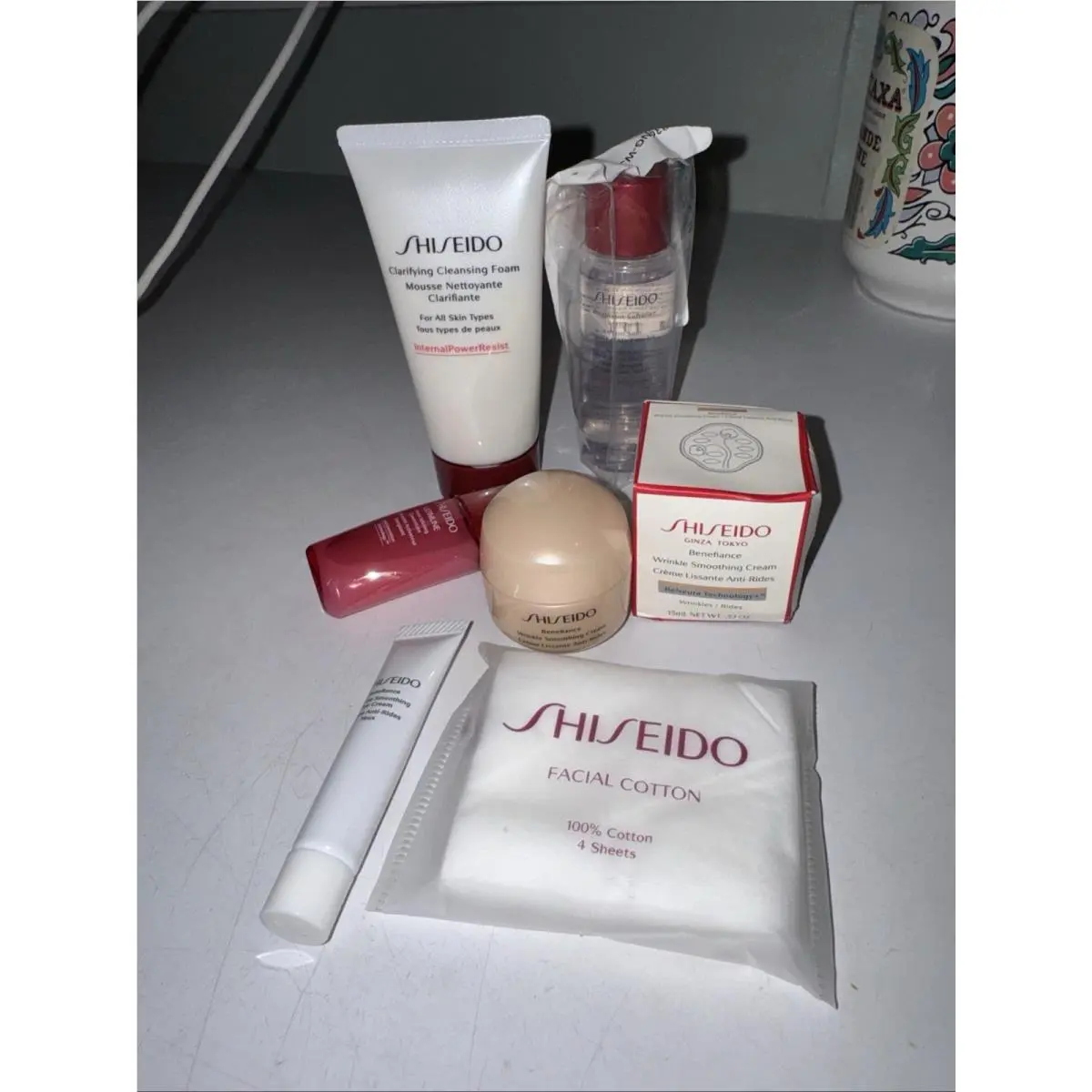 Shiseido Essential Travel Size Eye Cream Cleansing Foam Ultimune Wrinkle Cream