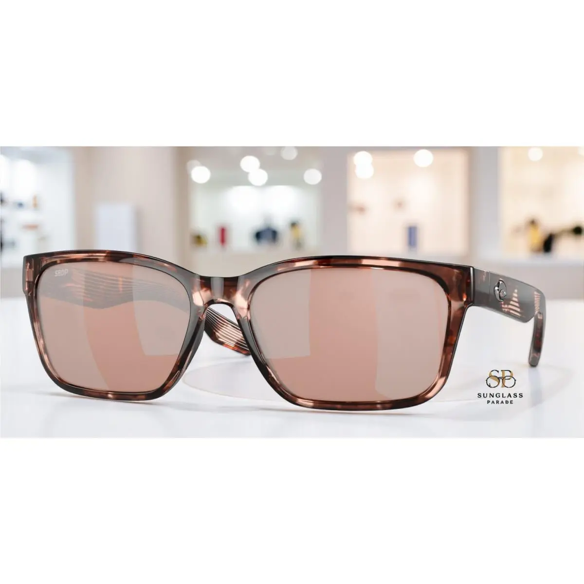 Costa Del Mar 6S9081 908105 Palmas Coral Tort Silver Polarized Womens Sunglasses - Frame: Coral Tortoise, Lens: Copper Silver Mirror 580p