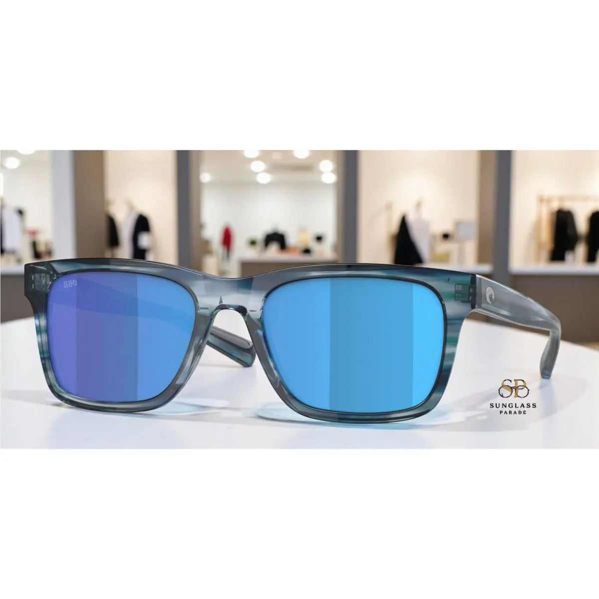 Costa Del Mar 6S2003 200319 Tybee Ocean Blue Mir Polarized 52 Men`s Sunglasses - Frame: Ocean Currents, Lens: Blue Mirror 580g