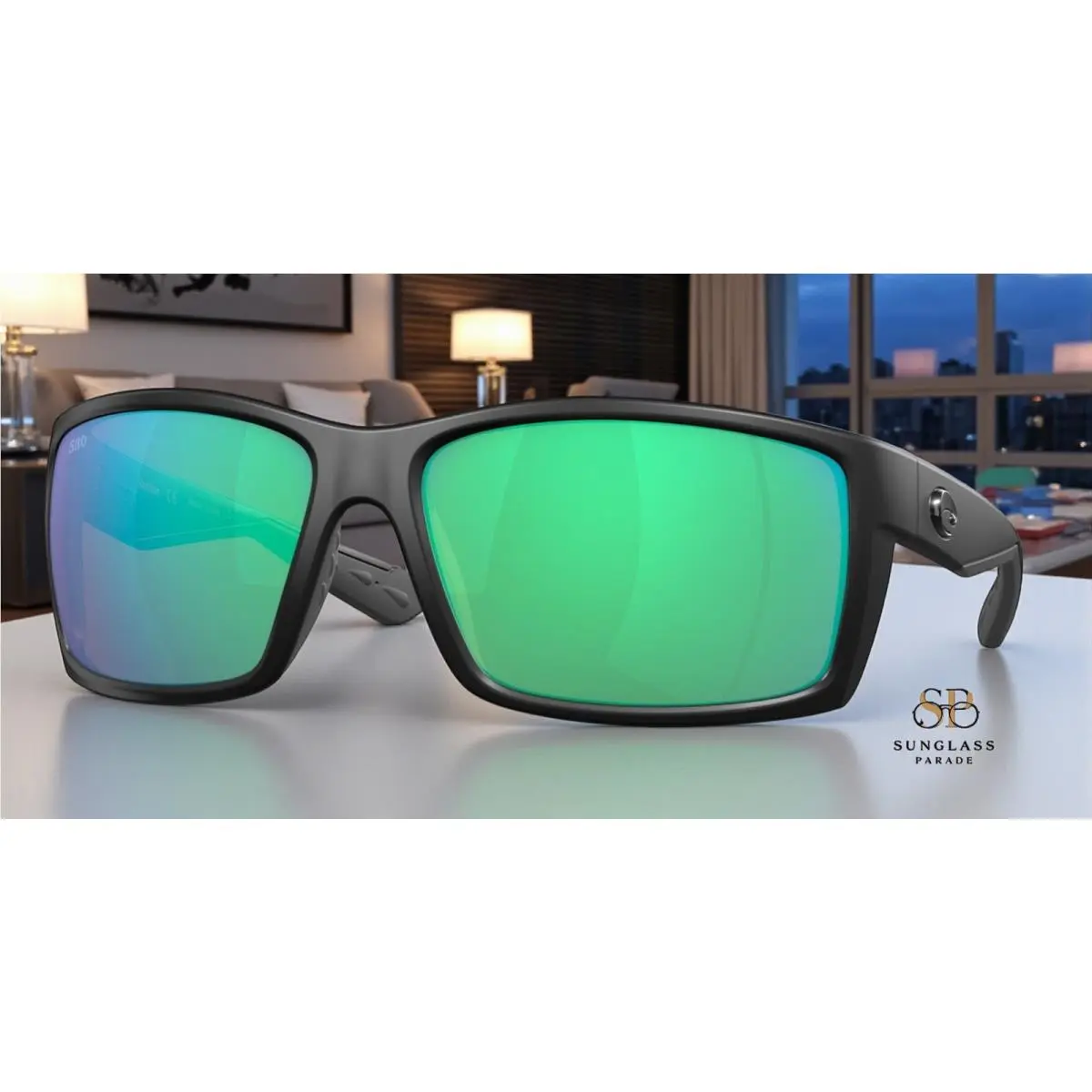 Costa Del Mar 6S9007 19 Reefton Blackout Green Mirror 64 mm Men`s Sunglasses