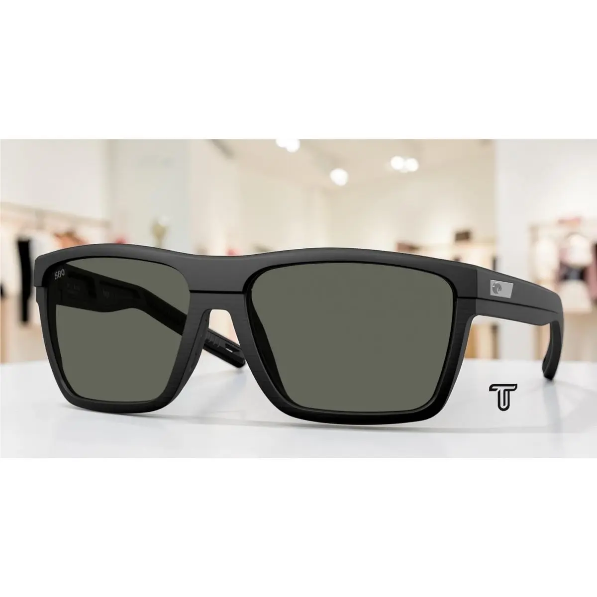 Costa 6S9086 908606 Pargo Netplus Black Gray Polarized 61 mm Men`s Sunglasses - Frame: Netplus Black, Lens: Gray