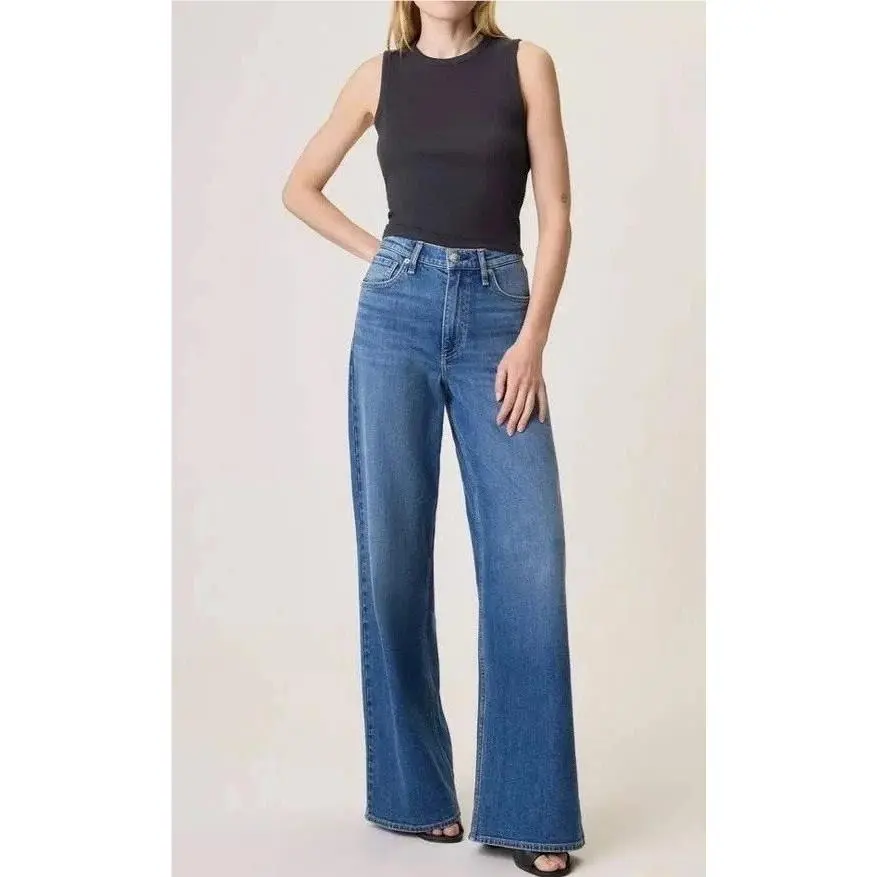 Rag Bone Size 24 Serena Jeans Polk High Rise Wide Full Length Denim Jean