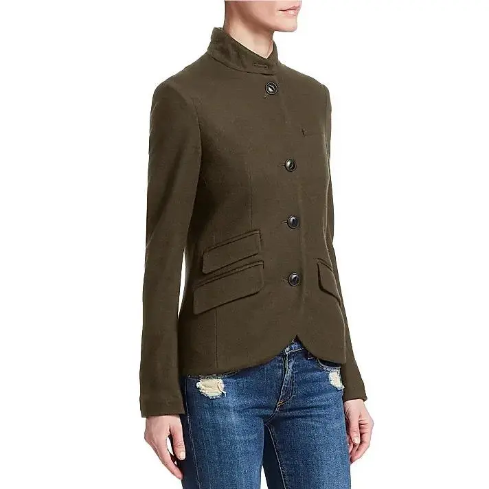 Rag Bone Slade Japanese Wool Blazer Size 12 Army Green 9J602