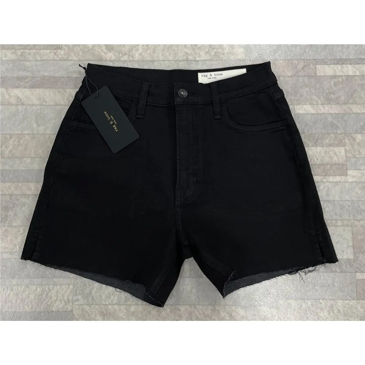 Rag Bone Retro Cut Off Shorts In Black Size: 27