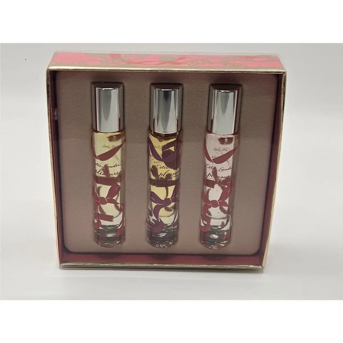 Estee Lauder Pleasures Edp Rollerball Trio Set 0.14oz x 3